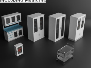 medical storage furniture set 3D Model