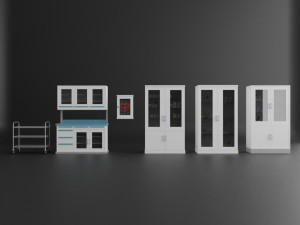 medical storage furniture set Model 3D