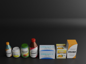 medical storage furniture set Model 3D