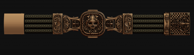 bracelet l3 3Dプリントモデル .c4d .max .obj .3ds .fbx .stl .blend 