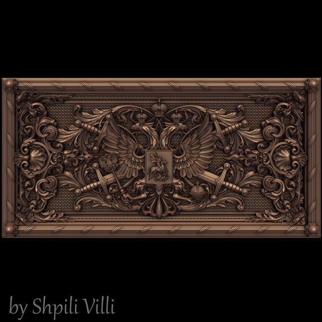 the backgamon project gerb rossii 3D Modell .c4d .max .obj .3ds .fbx .stl .blend