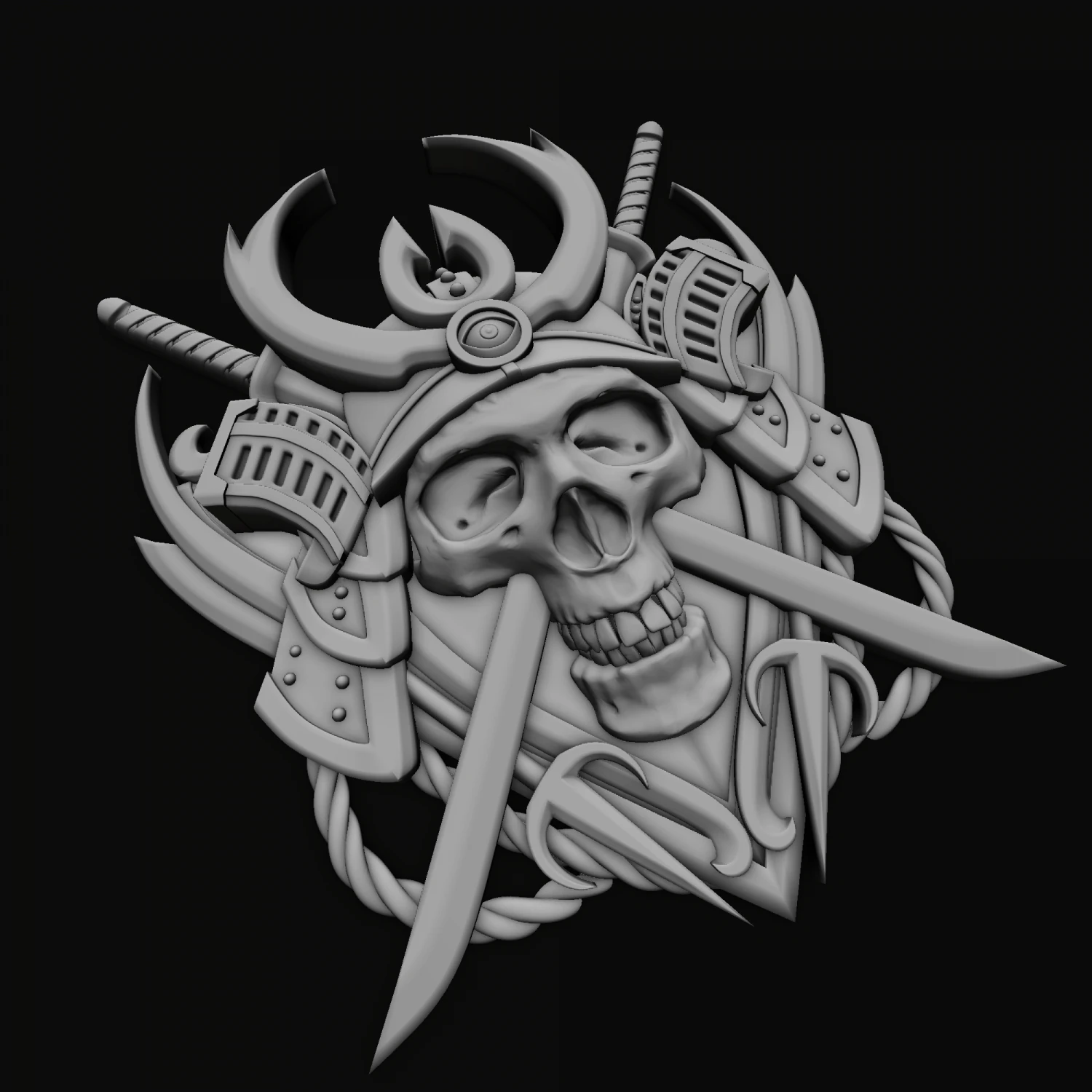 samurai 3D Model .c4d .max .obj .3ds .fbx .stl .blend 