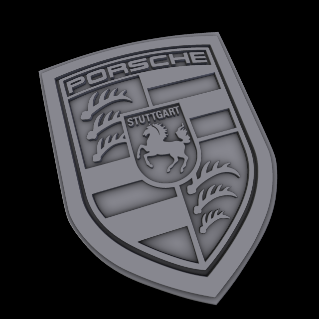porsche logo Modello 3D .c4d .max .obj .3ds .fbx .stl .blend 