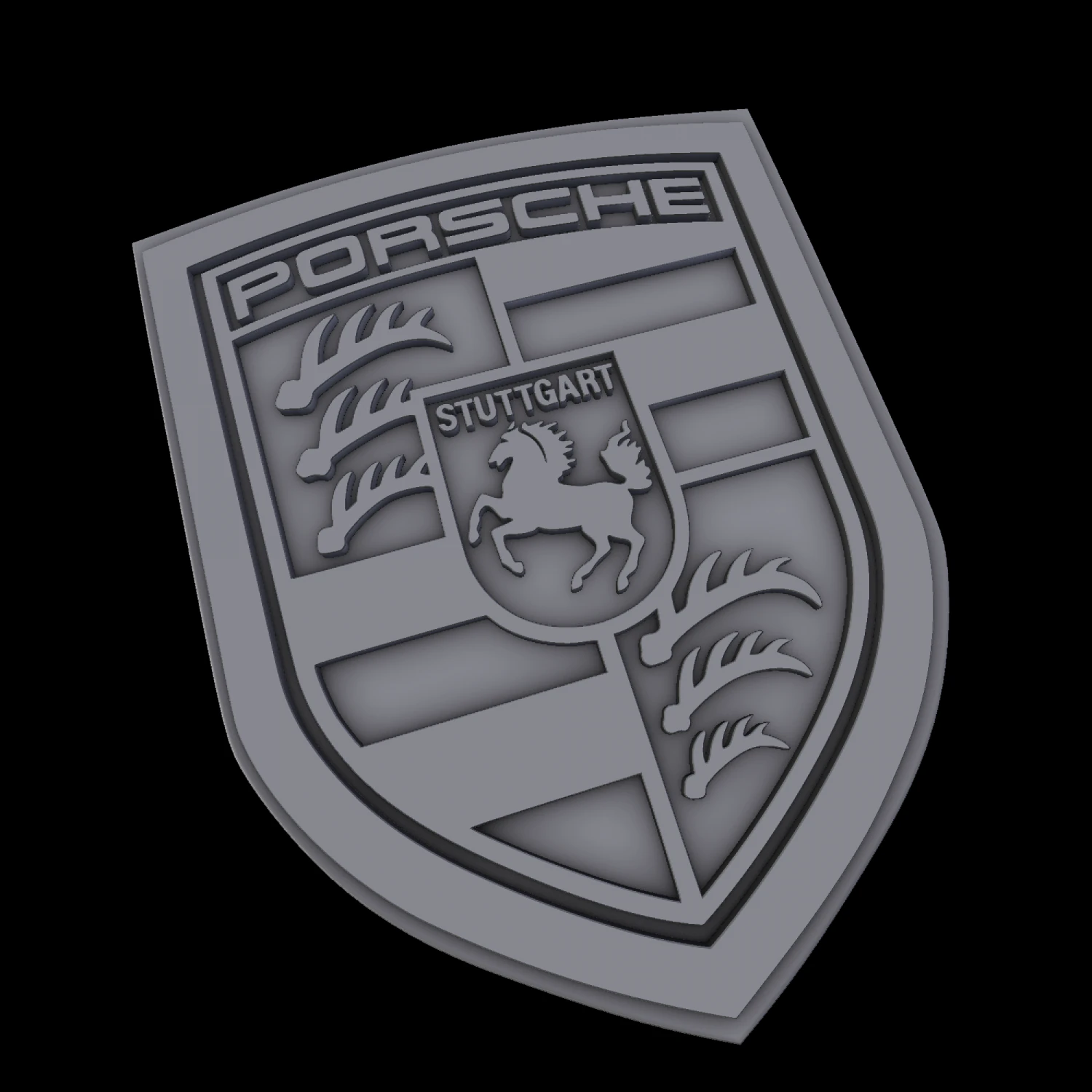 porsche logo 3D Model .c4d .max .obj .3ds .fbx .stl .blend