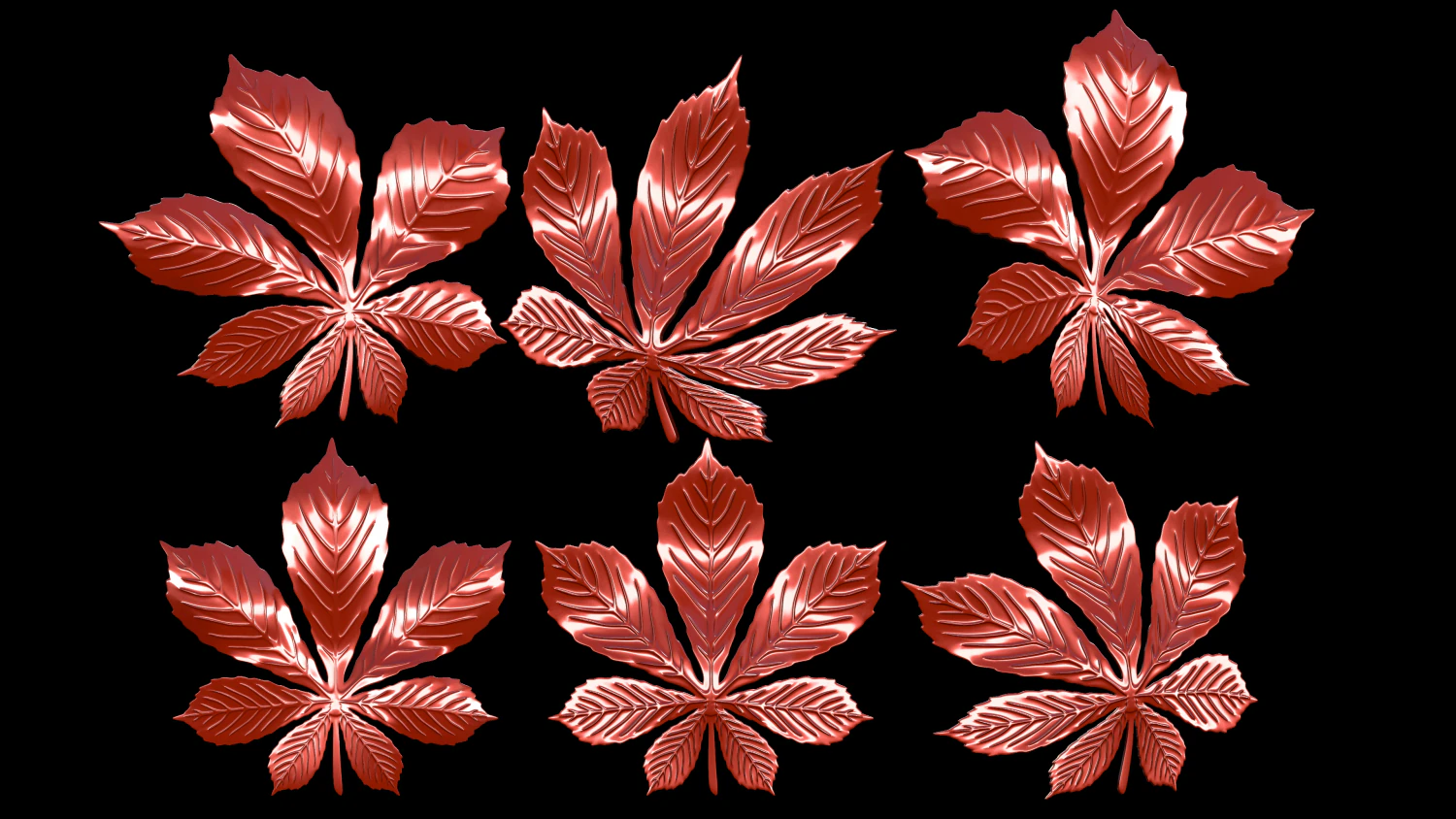 Bl&auml;tter 3D Druckmodell .c4d .max .obj .3ds .fbx .stl .blend 
