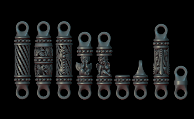 the elements of the chain Model Cetak 3D .c4d .max .obj .3ds .fbx .stl .blend 
