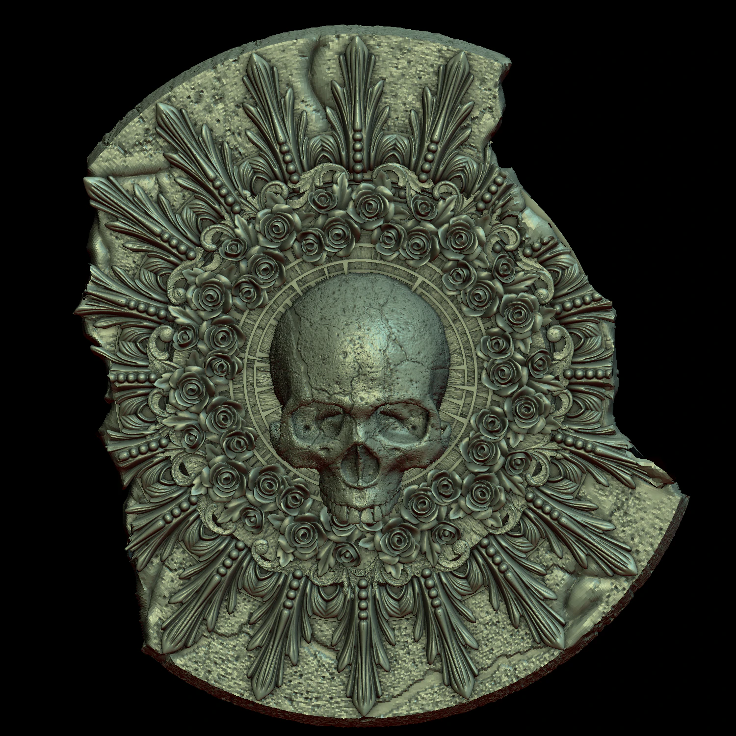 स्कल सर्कल 3D प्रिंट मॉडल .c4d .max .obj .3ds .fbx .stl .blend 