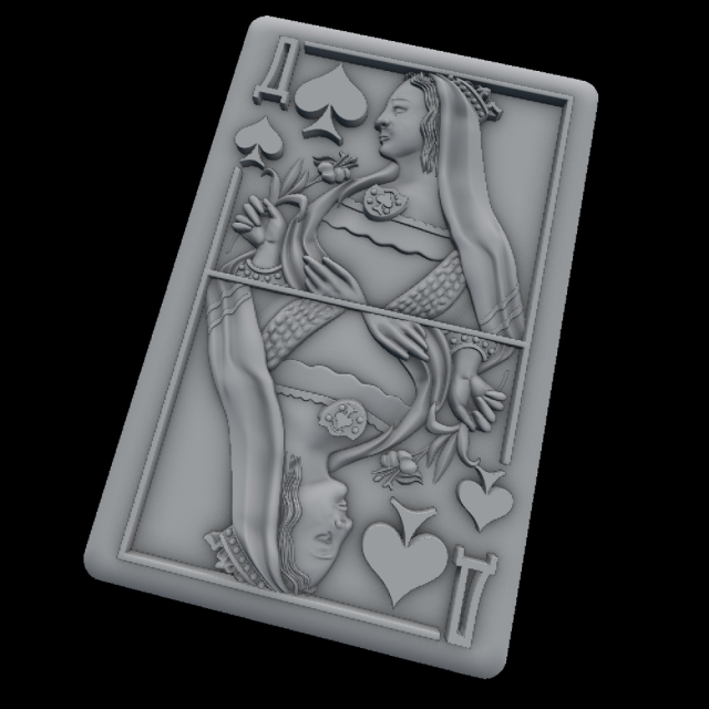 queen of spades 3D Model .c4d .max .obj .3ds .fbx .stl .blend 