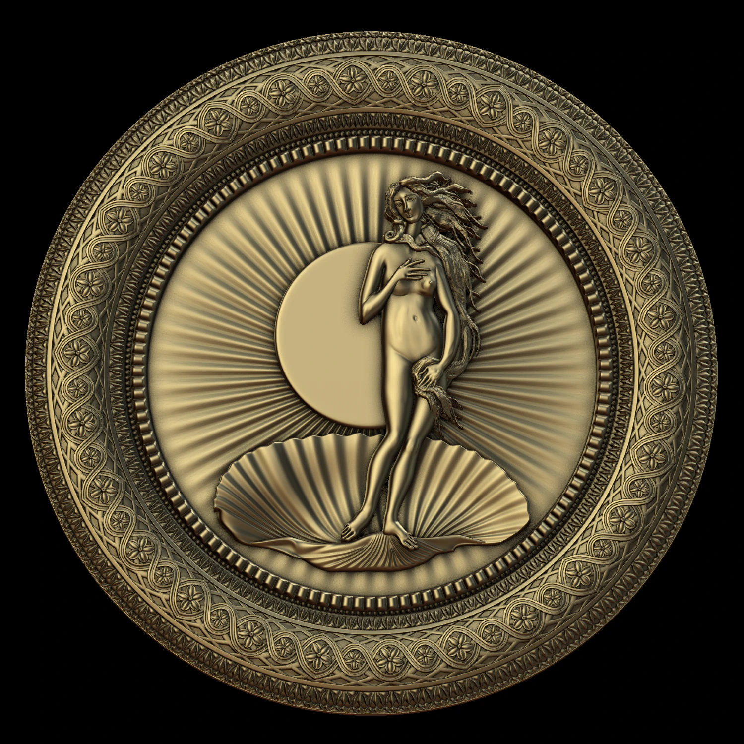 birth of venus 3D Print Model .c4d .max .obj .3ds .fbx .stl .blend 
