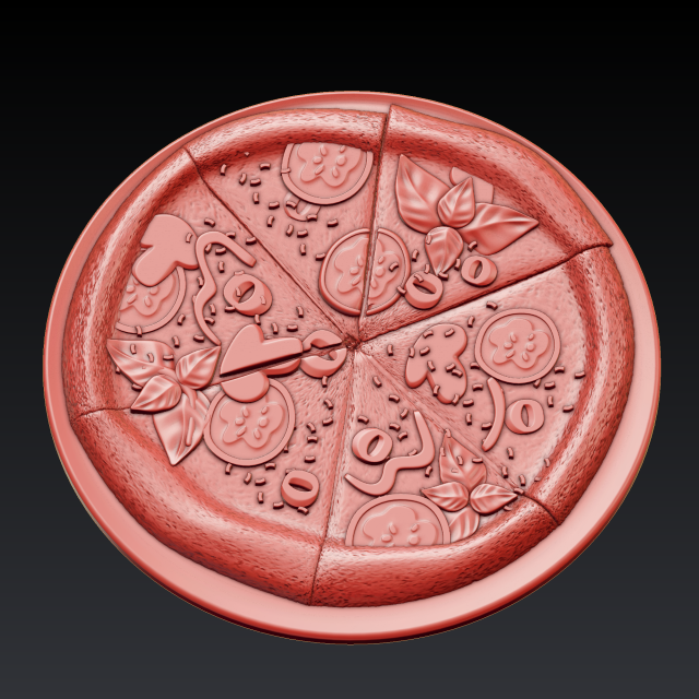 pizza 3D प्रिंट मॉडल .c4d .max .obj .3ds .fbx .stl .blend