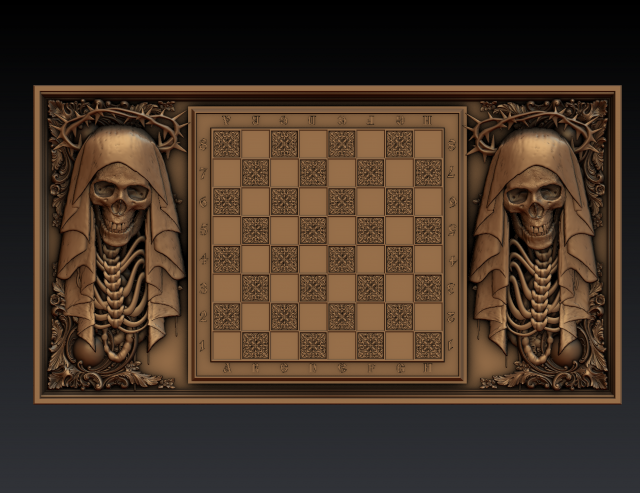 chessboard with death 3D 프린트 모델 .c4d .max .obj .3ds .fbx .stl .blend 