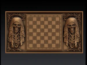 &eacute;chiquier avec la mort Modèles 3D en vedette