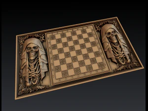 chessboard with death 3D Print Model