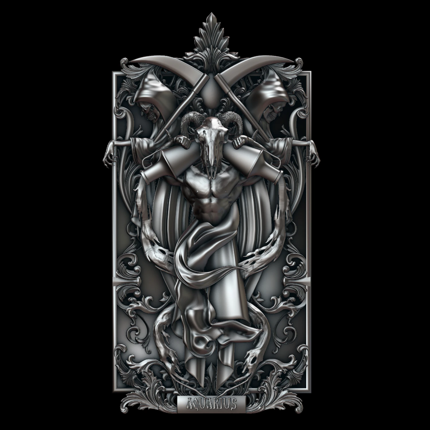 aquarius 2 3D Print Model .c4d .max .obj .3ds .fbx .stl .blend 