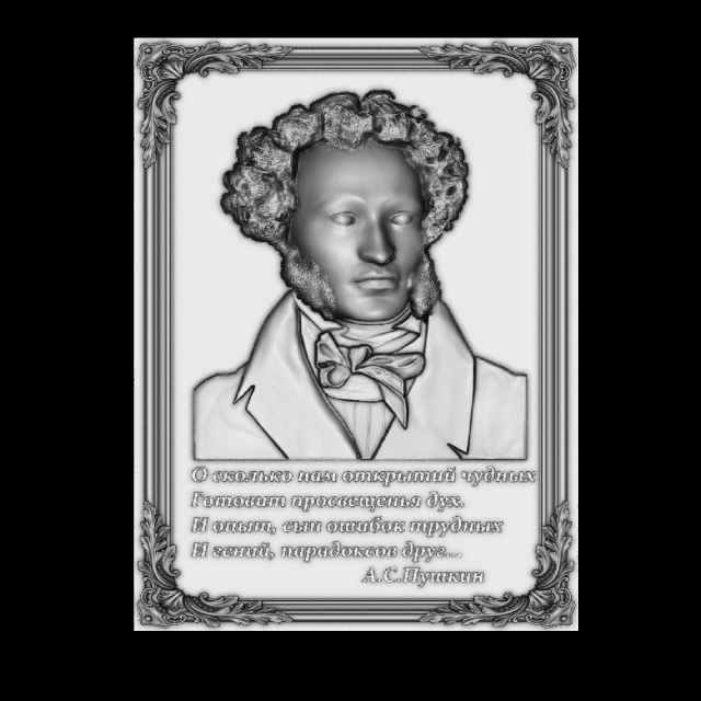 pushkin 3D 프린트 모델 .c4d .max .obj .3ds .fbx .stl .blend 