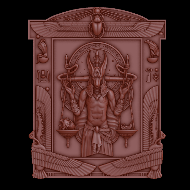 egypet frame with anubis Model Cetak 3D .c4d .max .obj .3ds .fbx .stl .blend 