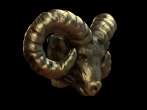 the head of a ram 3Dプリントモデル
