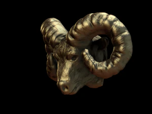 the head of a ram 3D Print Model