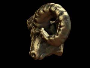 the head of a ram 3D Print Model
