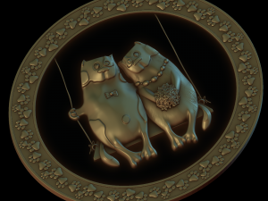 cats in a round frame 3D printmodel