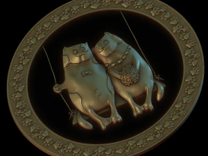 cats in a round frame 3D Print Model