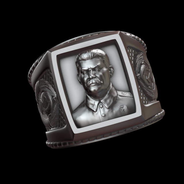 ring stalin 3Dプリントモデル .c4d .max .obj .3ds .fbx .stl .blend 