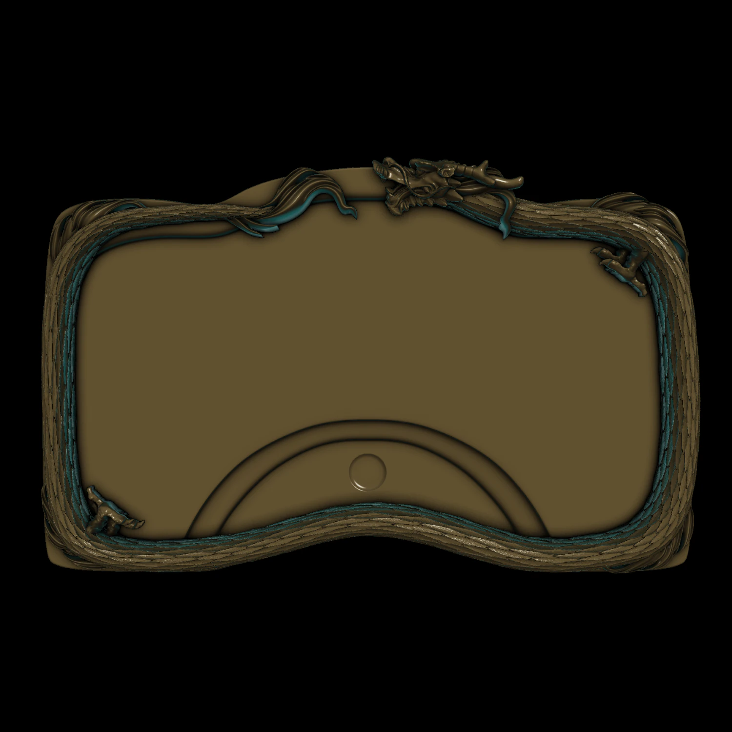 tea tray with a dragon 3D Print Model .c4d .max .obj .3ds .fbx .stl .blend 