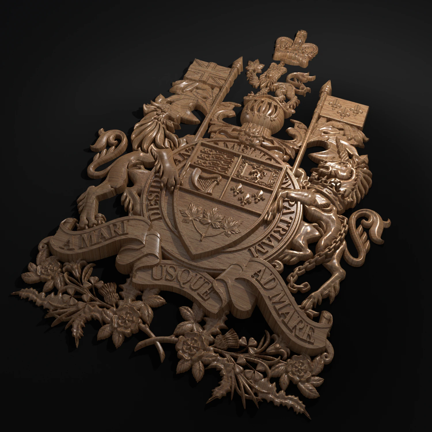 coat of arms of canada 3D Print Model .c4d .max .obj .3ds .fbx .stl .blend 