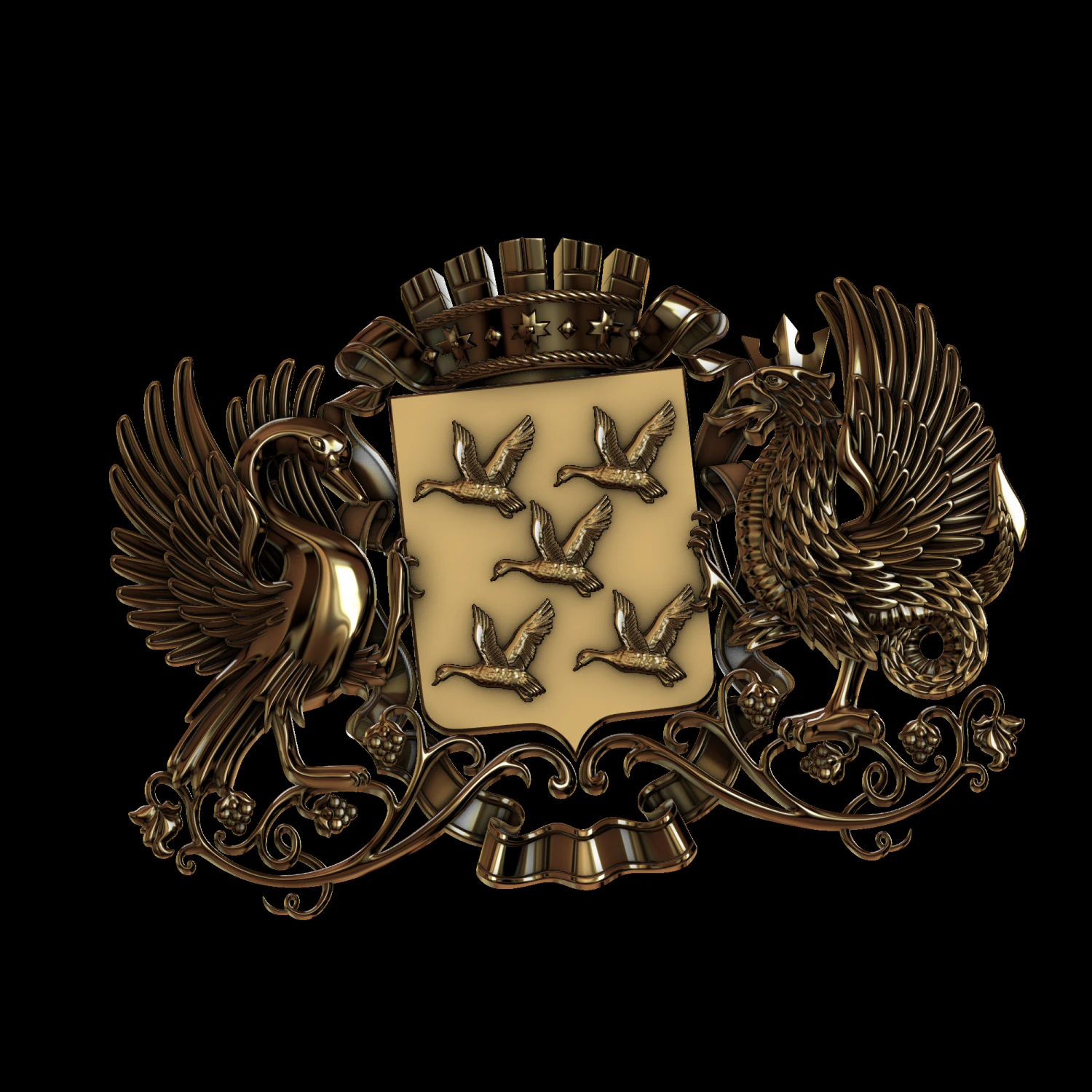 coat of arms of cheboksary 3D Print Model .c4d .max .obj .3ds .fbx .stl .blend