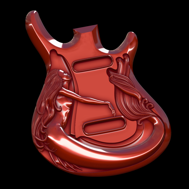 guitar relief 3D 모델 .c4d .max .obj .3ds .fbx .stl .blend
