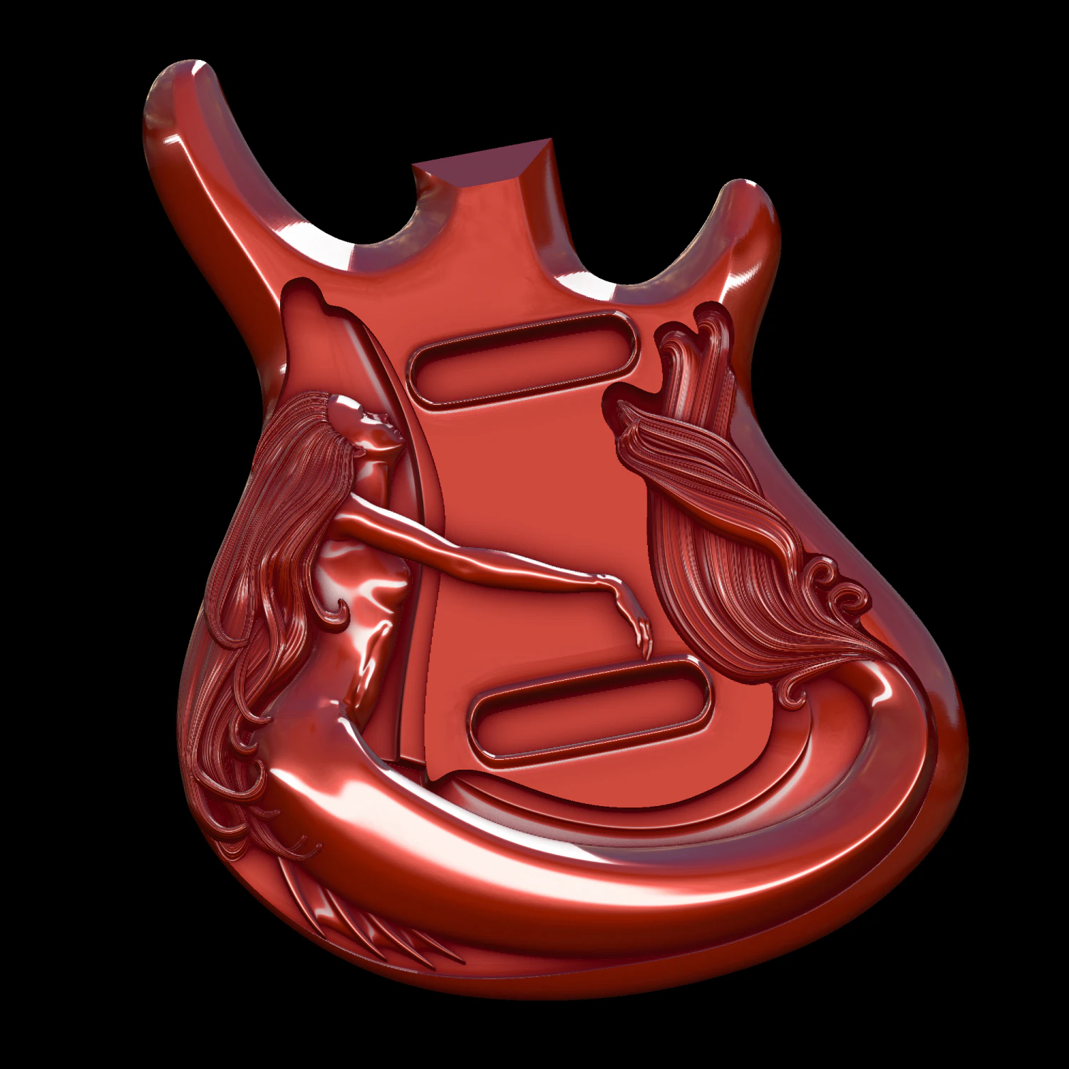 guitar relief 3D Model .c4d .max .obj .3ds .fbx .stl .blend
