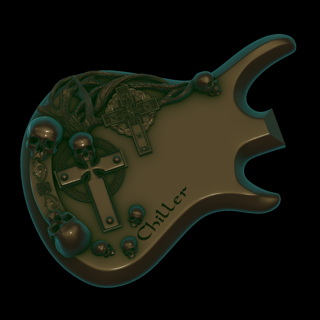 guitar relief 3D 模型 .c4d .max .obj .3ds .fbx .stl .blend