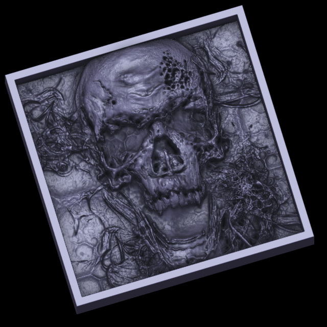 scull relief 3D-Druckmodell .c4d .max .obj .3ds .fbx .stl .blend 