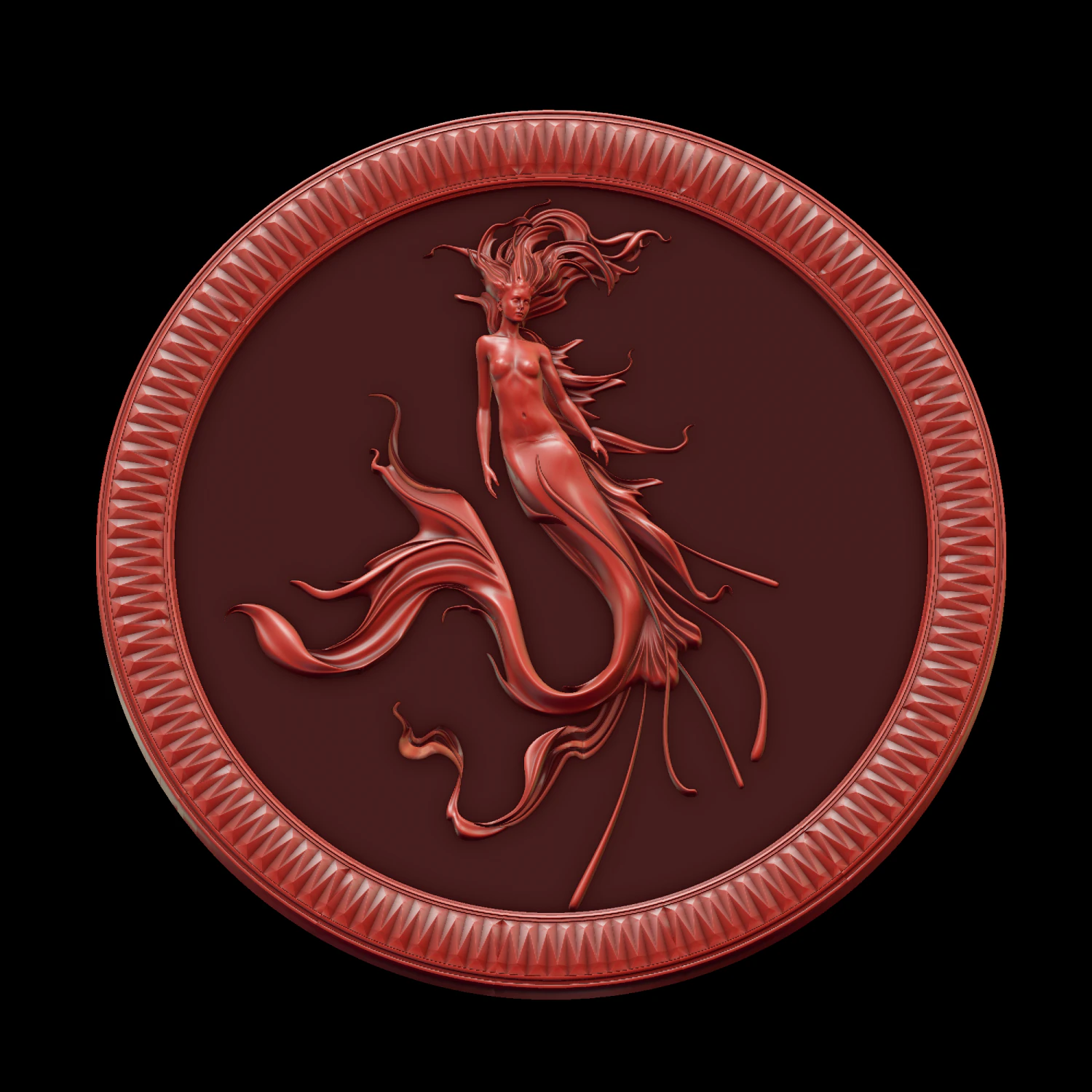 mermaid 3D Print Model .c4d .max .obj .3ds .fbx .stl .blend 