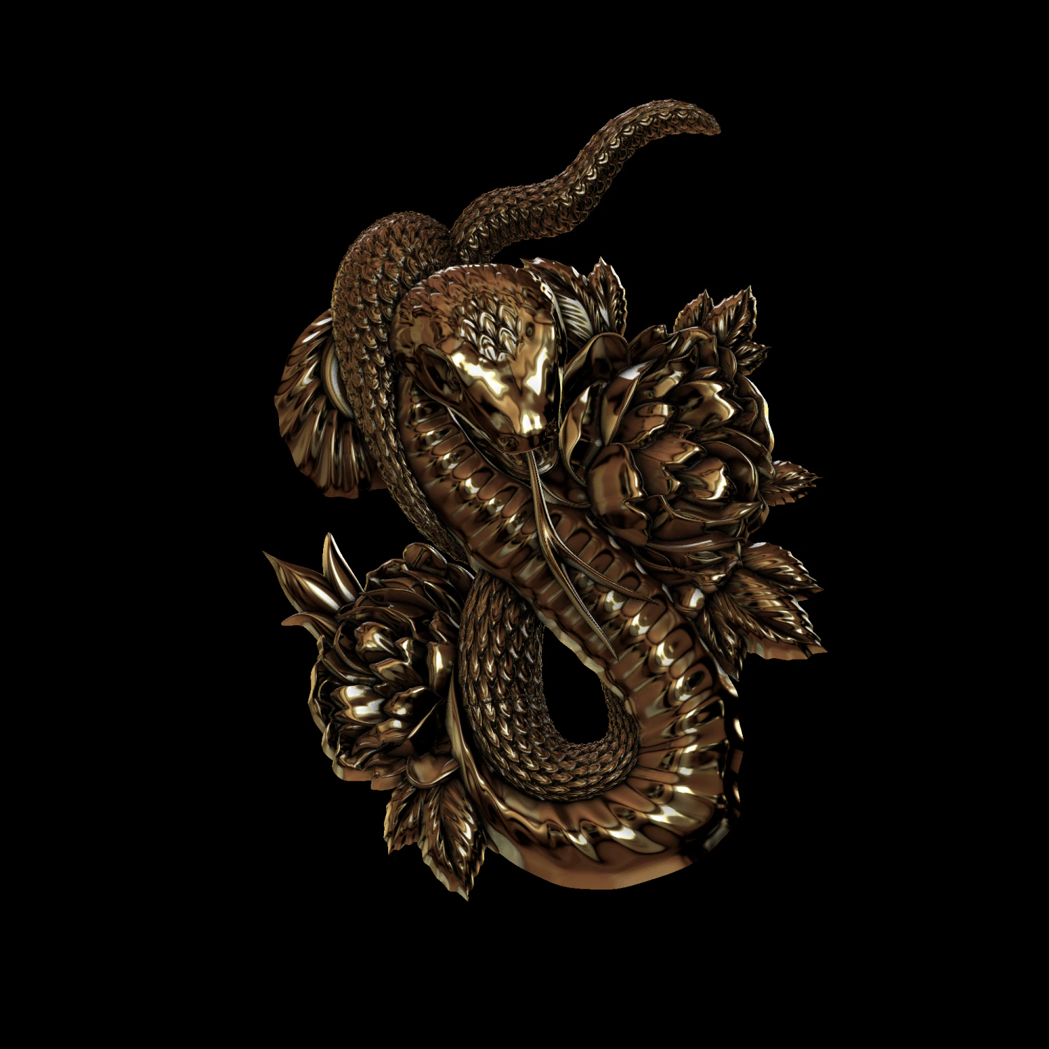 snake 3D Print Model .c4d .max .obj .3ds .fbx .stl .blend 