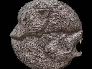 relief volf 3D Baskı Modeli