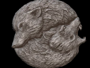 relief volf 3D Print Model