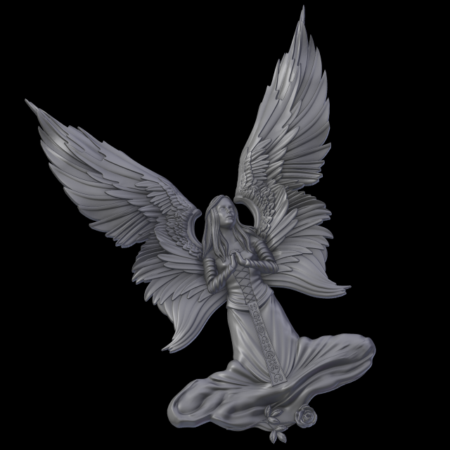 relief angel 3D Принт Модель .c4d .max .obj .3ds .fbx .stl .blend 