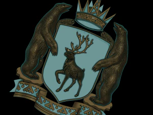 relief coat of arms of yamal 3D Print Model