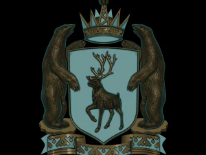 relief coat of arms of yamal 3D Print Model