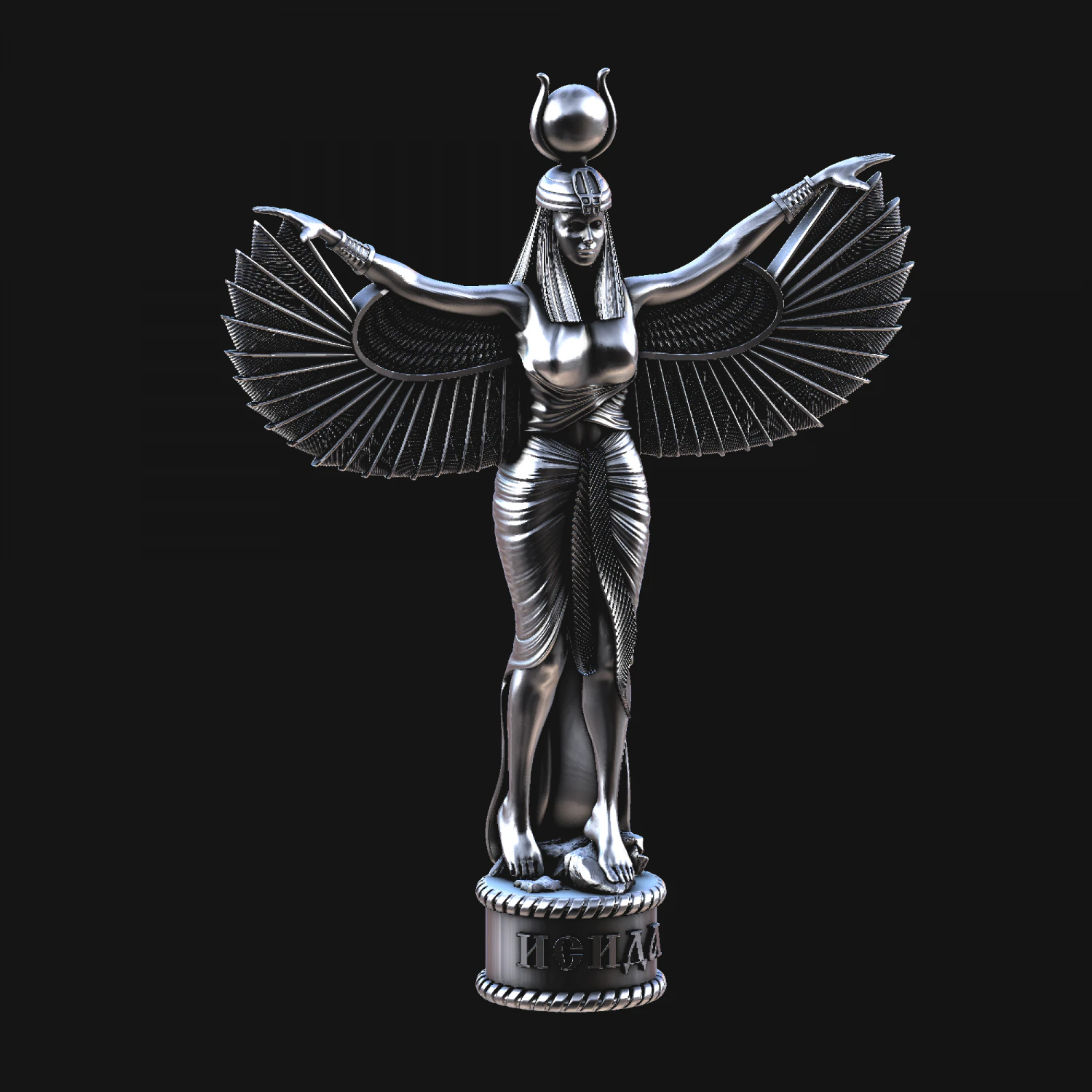 рельеф Исида 3D Принт Модель .c4d .max .obj .3ds .fbx .stl .blend 