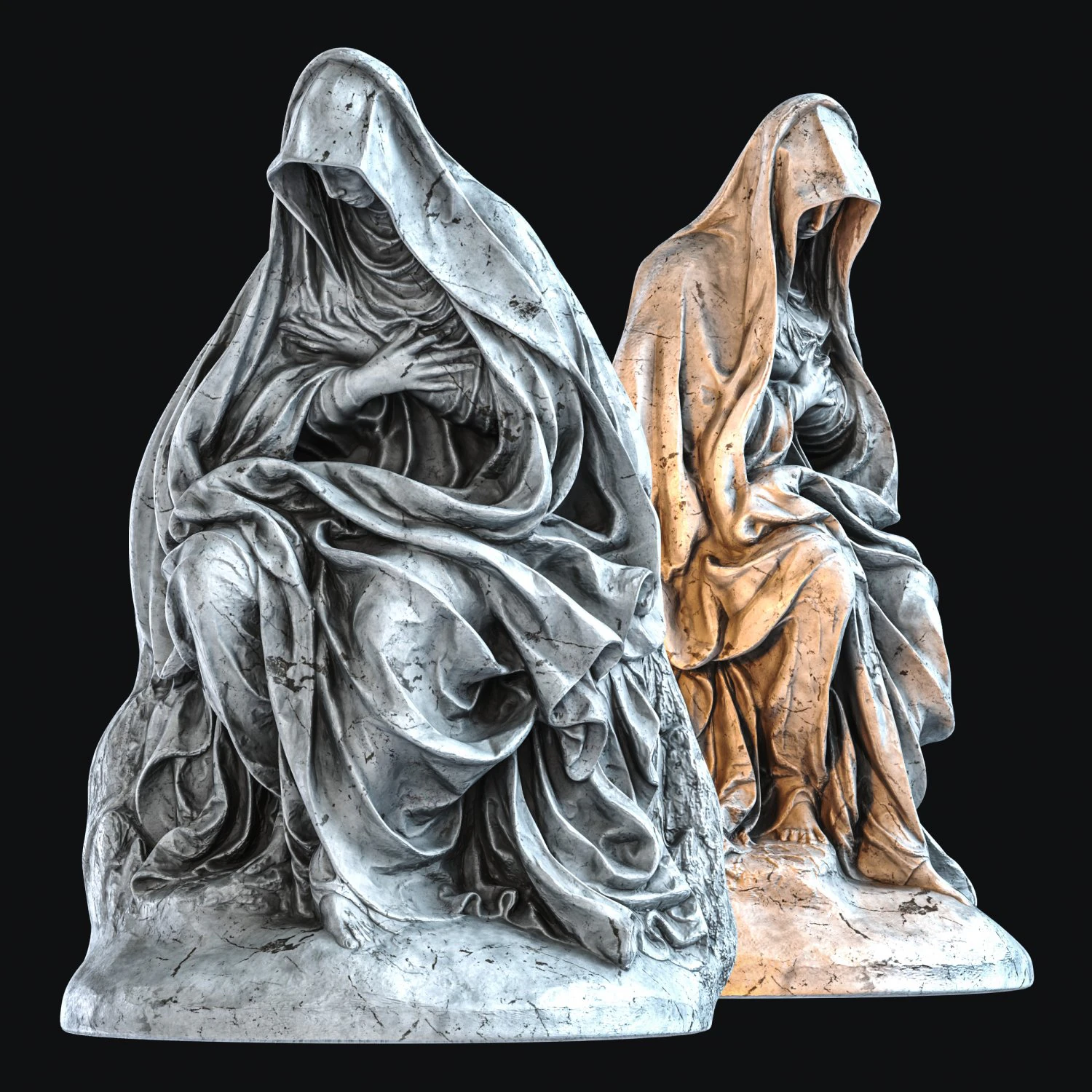 seated virgin mary 3D Model .c4d .max .obj .3ds .fbx .stl .blend 