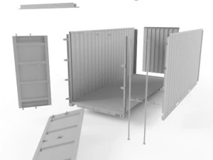 20 फीट शिपिंग कंटेनर 3D मॉडल