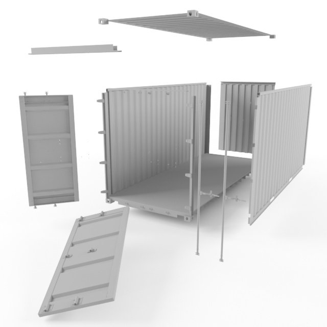20ft Shipping Container 3d Model In Trailers 3dexport