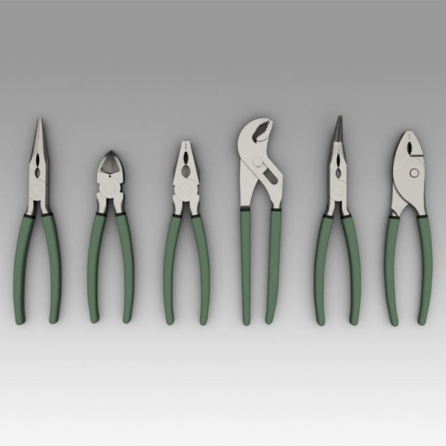 pliers 3Dモデル .c4d .max .obj .3ds .fbx .stl .blend 