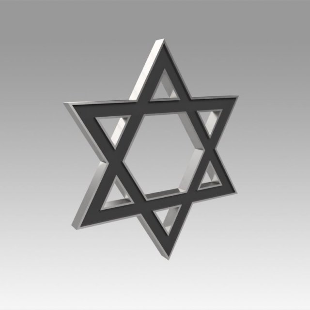 david star engraved Model 3D .c4d .max .obj .3ds .fbx .stl .blend 