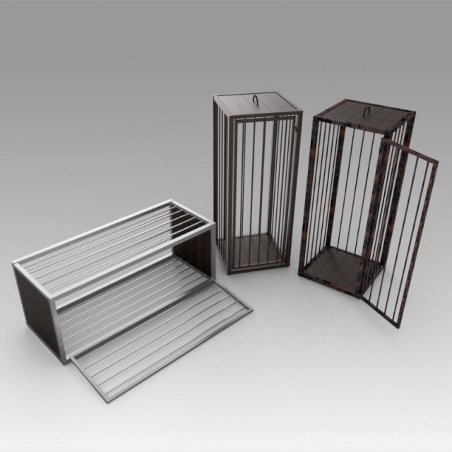medieval cages Model 3D .c4d .max .obj .3ds .fbx .stl .blend 