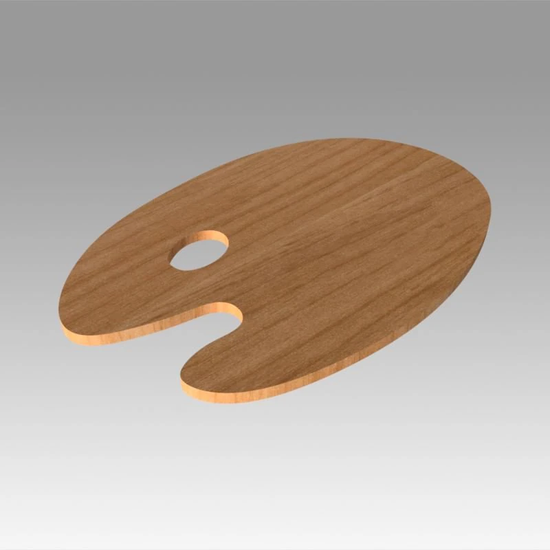 wooden art palette 3D Model .c4d .max .obj .3ds .fbx .stl .blend 