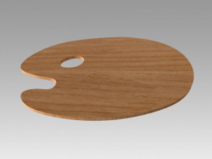 wooden art palette 3D Model