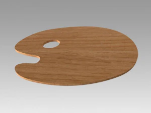 wooden art palette 3D Model